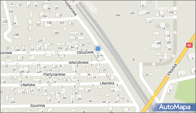 Ciechanów, Przytorowa, 21, mapa Ciechanów