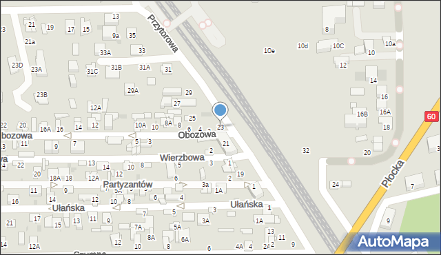 Ciechanów, Przytorowa, 23, mapa Ciechanów