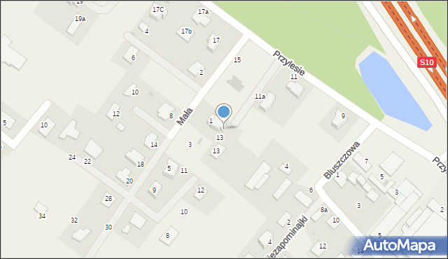 Ciele, Przylesie, 13a, mapa Ciele