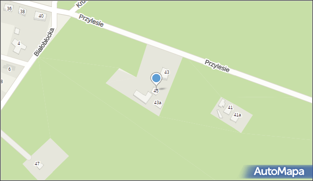 Ciele, Przylesie, 45, mapa Ciele