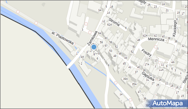 Cieszyn, Przykopa, 4, mapa Cieszyna