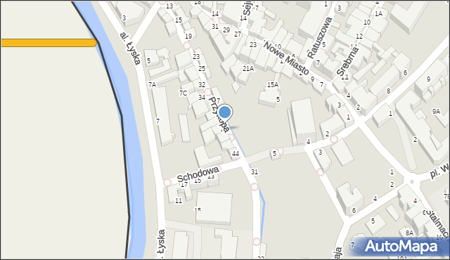 Cieszyn, Przykopa, 40, mapa Cieszyna