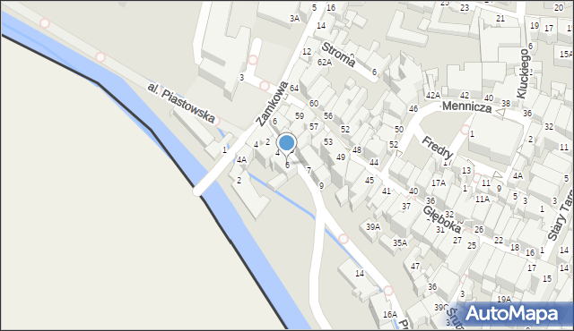 Cieszyn, Przykopa, 6, mapa Cieszyna