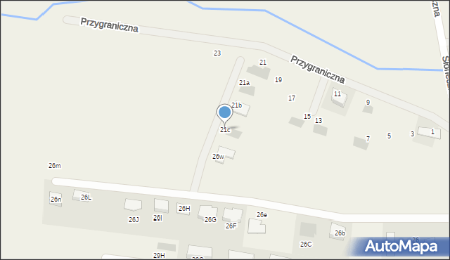 Czaple, Przygraniczna, 21c, mapa Czaple