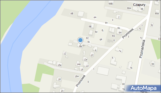 Czapury, Promowa, 8a, mapa Czapury