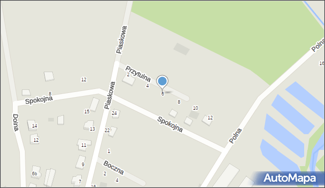 Czarne, Przytulna, 6, mapa Czarne