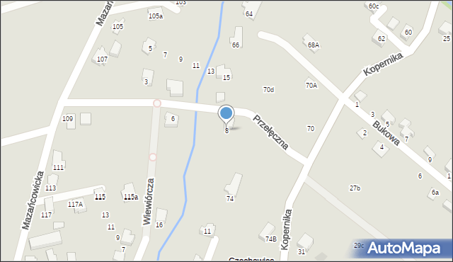 Czechowice-Dziedzice, Przełęczna, 8, mapa Czechowic-Dziedzic