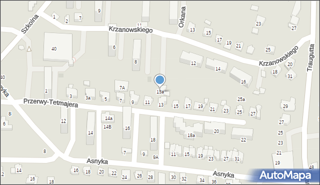 Czechowice-Dziedzice, Przerwy-Tetmajera Kazimierza, 13a, mapa Czechowic-Dziedzic