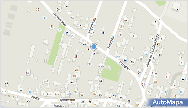 Czeladź, Przełajska, 15, mapa Czeladź