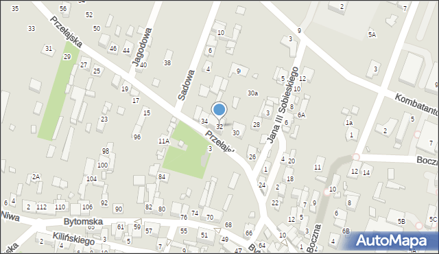 Czeladź, Przełajska, 32, mapa Czeladź