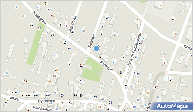 Czeladź, Przełajska, 36, mapa Czeladź