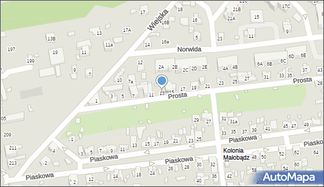 Czeladź, Prosta, 13, mapa Czeladź