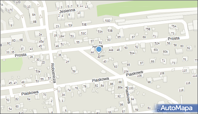 Czeladź, Prosta, 42, mapa Czeladź