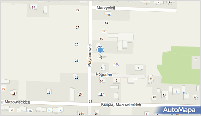Czersk, Przyborowie, 46, mapa Czersk