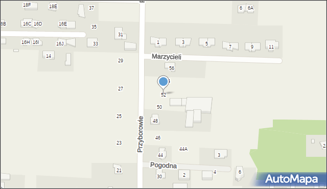 Czersk, Przyborowie, 52, mapa Czersk