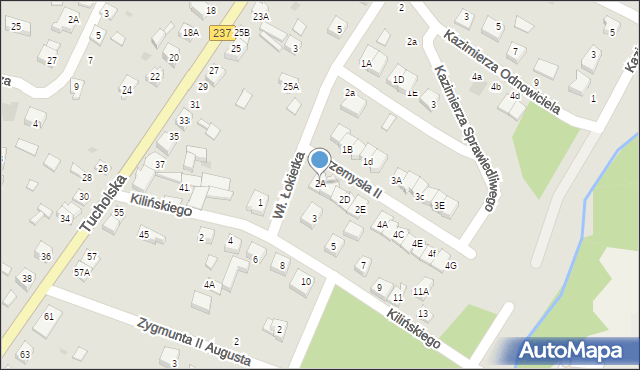 Czersk, Przemysła II, 2A, mapa Czersk