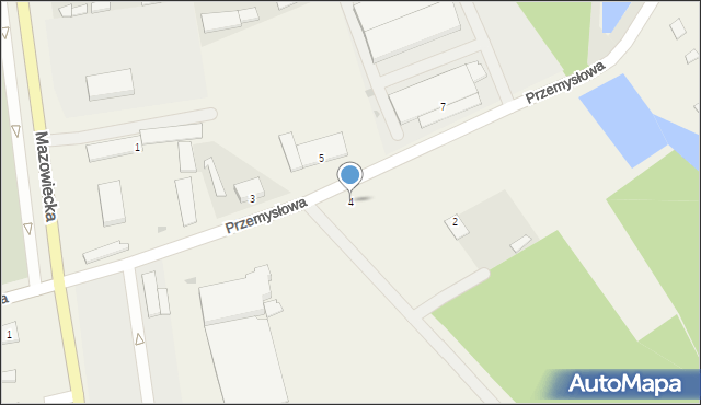 Czerwin, Przemysłowa, 4, mapa Czerwin