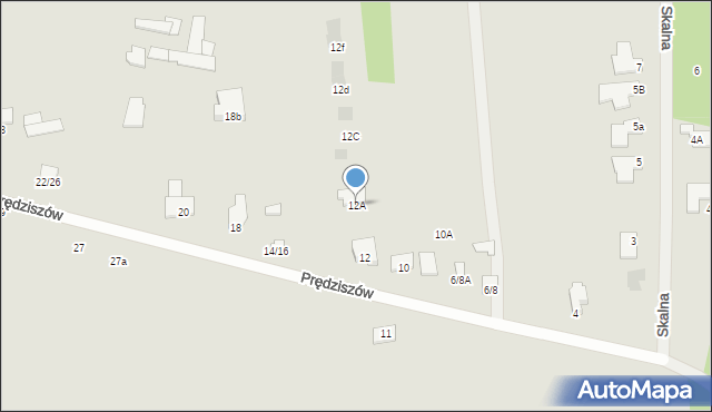 Częstochowa, Prędziszów, 12A, mapa Częstochowy