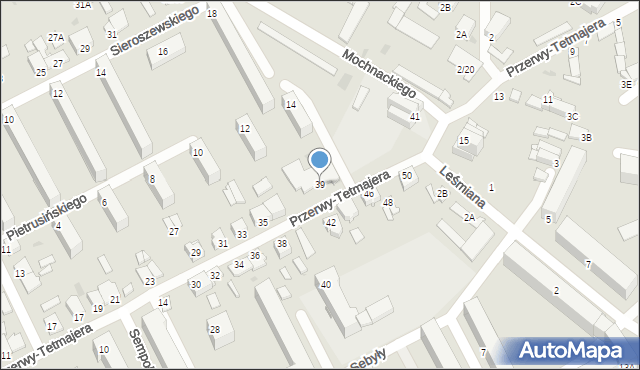 Częstochowa, Przerwy-Tetmajera Kazimierza, 39, mapa Częstochowy