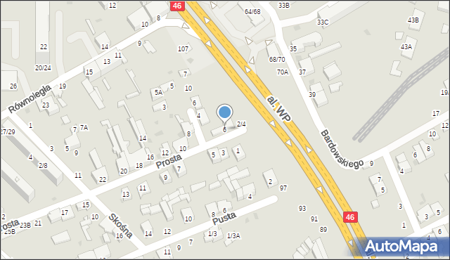 Częstochowa, Prosta, 6, mapa Częstochowy