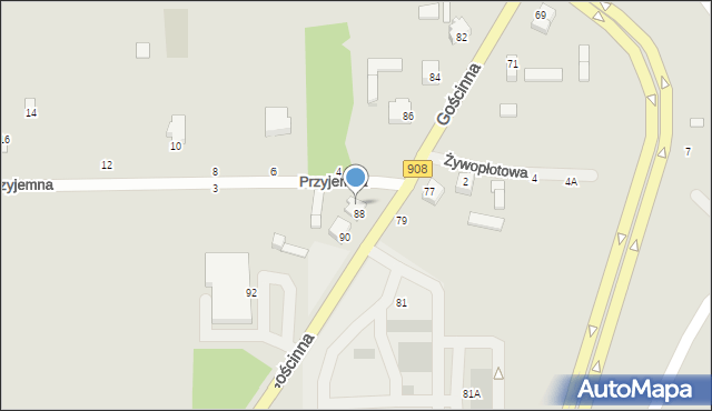 Częstochowa, Przyjemna, 1, mapa Częstochowy