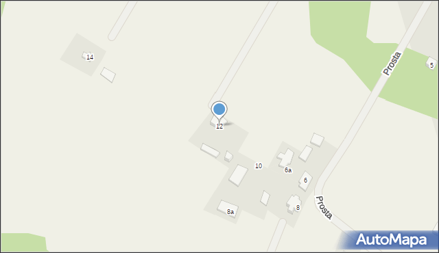 Dąbrowa, Prosta, 12, mapa Dąbrowa