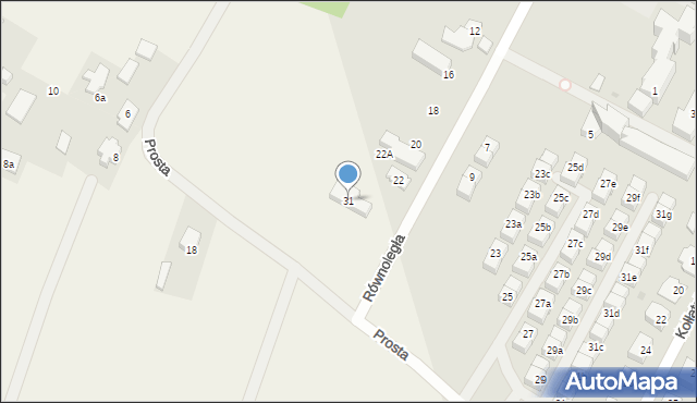 Dąbrowa, Prosta, 31, mapa Dąbrowa