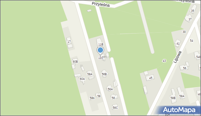 Dąbrowa Chotomowska, Przyleśna, 11C, mapa Dąbrowa Chotomowska