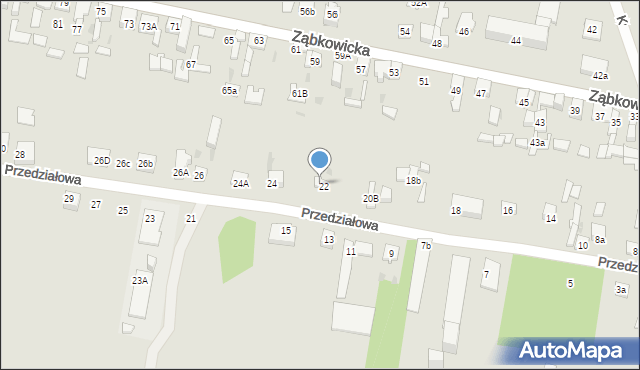 Dąbrowa Górnicza, Przedziałowa, 22a, mapa Dąbrowa Górnicza