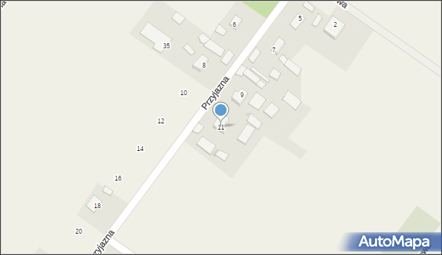Dąbrówka Słupska, Przyjazna, 11, mapa Dąbrówka Słupska