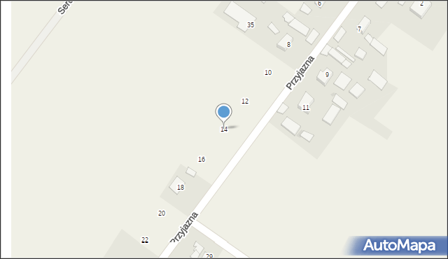 Dąbrówka Słupska, Przyjazna, 14, mapa Dąbrówka Słupska