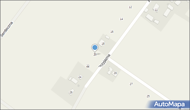 Dąbrówka Słupska, Przyjazna, 20, mapa Dąbrówka Słupska