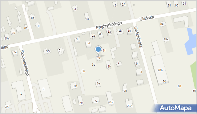 Dębe Wielkie, Prądzyńskiego Ignacego, gen., 1g, mapa Dębe Wielkie