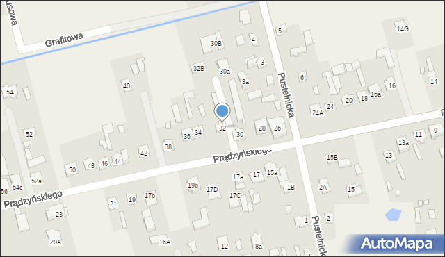 Dębe Wielkie, Prądzyńskiego Ignacego, gen., 32, mapa Dębe Wielkie