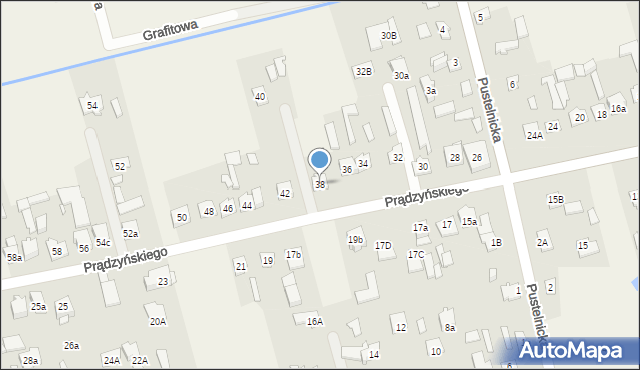 Dębe Wielkie, Prądzyńskiego Ignacego, gen., 38, mapa Dębe Wielkie