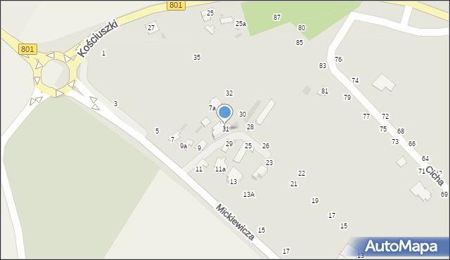 Dęblin, Przelotna, 31, mapa Dęblin