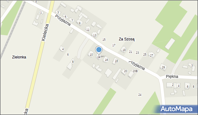 Dębska Wola, Przyjazna, 14, mapa Dębska Wola