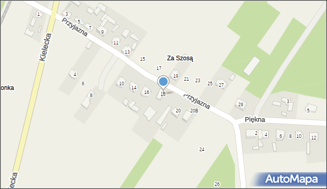 Dębska Wola, Przyjazna, 18, mapa Dębska Wola