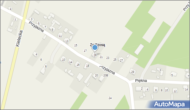 Dębska Wola, Przyjazna, 19, mapa Dębska Wola