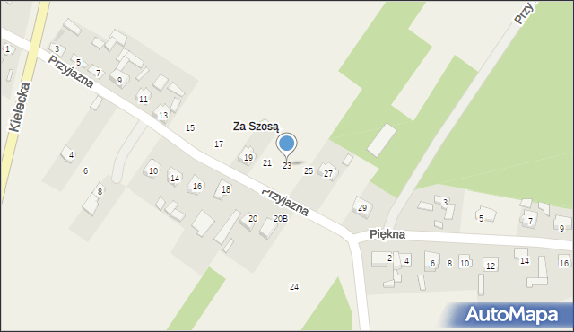 Dębska Wola, Przyjazna, 23, mapa Dębska Wola