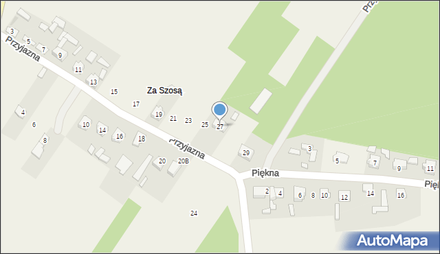 Dębska Wola, Przyjazna, 27, mapa Dębska Wola
