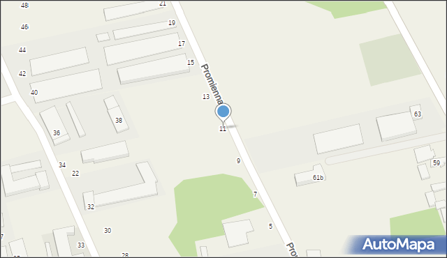 Długa Kościelna, Promienna, 11, mapa Długa Kościelna