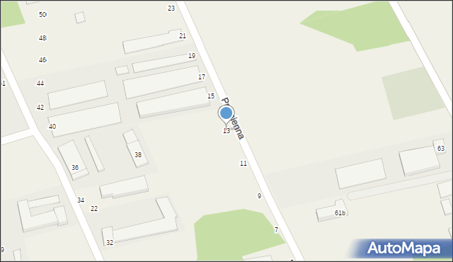 Długa Kościelna, Promienna, 13, mapa Długa Kościelna