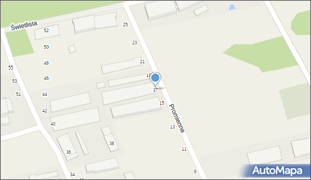 Długa Kościelna, Promienna, 17, mapa Długa Kościelna