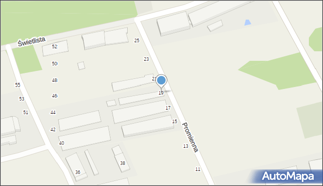 Długa Kościelna, Promienna, 19, mapa Długa Kościelna