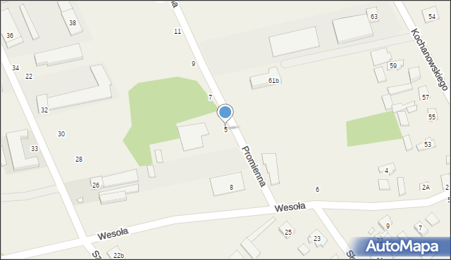 Długa Kościelna, Promienna, 5, mapa Długa Kościelna