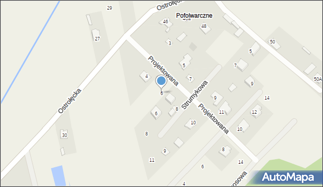 Długosiodło, Projektowana, 6, mapa Długosiodło