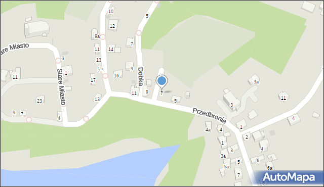 Dobczyce, Przedbronie, 7, mapa Dobczyce