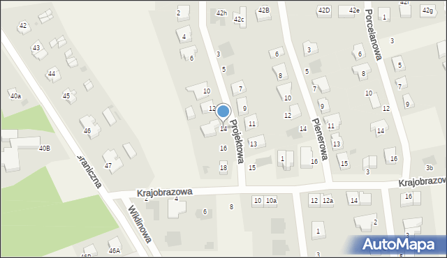 Dobra, Projektowa, 14, mapa Dobra