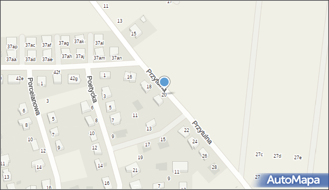 Dobra, Przytulna, 20, mapa Dobra